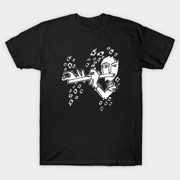 Whistle, Flute, Irish Music T-Shirt by badlydrawnbabe